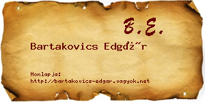 Bartakovics Edgár névjegykártya